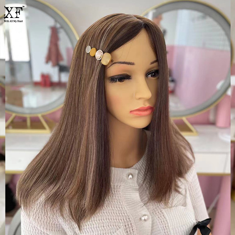 Highlights  Skin Top unprocessed European Hair jewish wigs - 副本