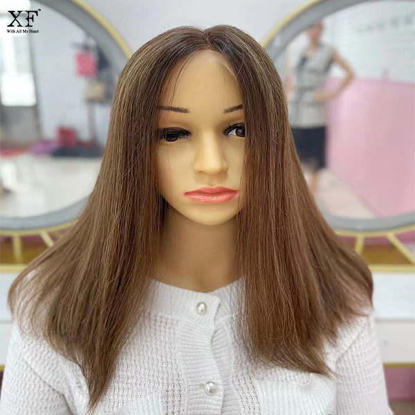 Fashion color Swiss lace highlights 100% European hair jewish wig lace top wig - 副本