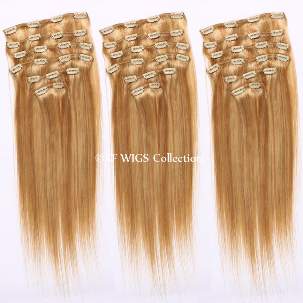 Promotion Remy Clip in Hair Extensions 220gram thick human hair clip in hair