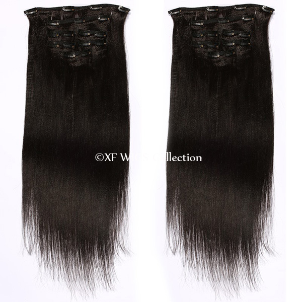 100% human hair remy clip in extensions clip on extensions