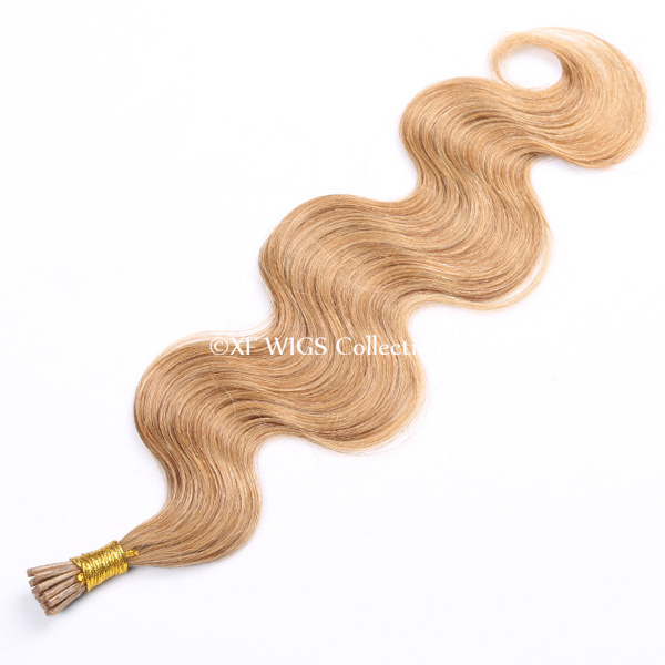 2016 New Fashion Blonde Body Wave Human Hair I Tip Hair Extension