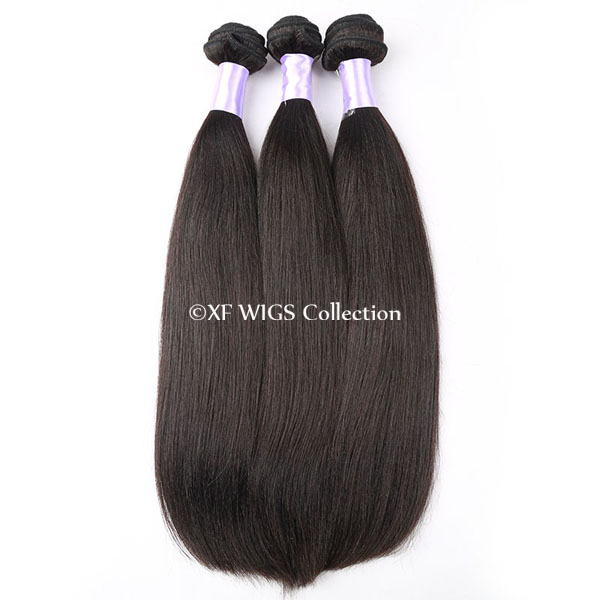 Double drawn 100% virgin remy human hair weaving