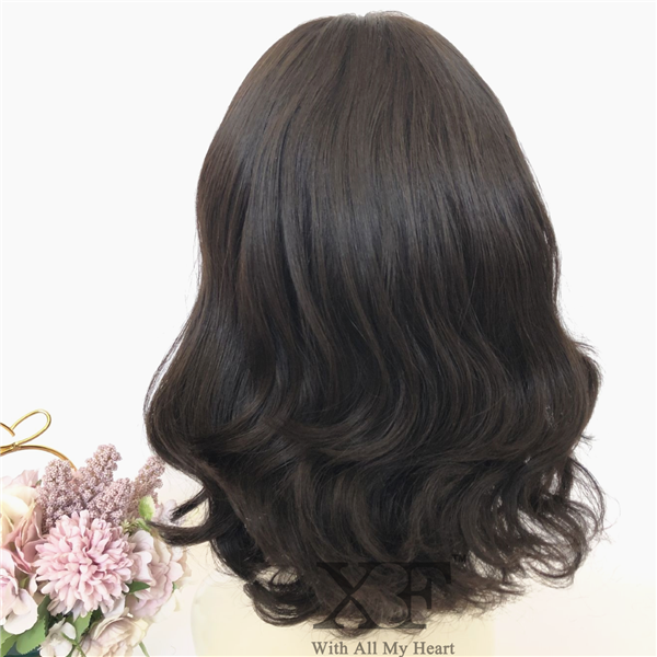 Natural wavy natural color brazilian virgin human hair jewish wigs