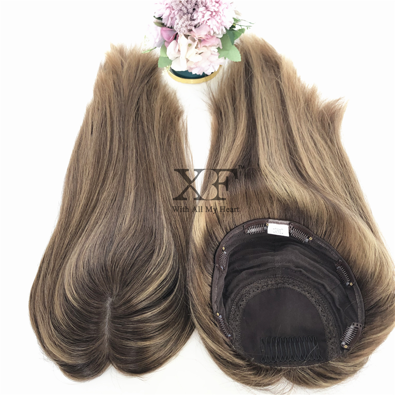 XF Blonde Color 9x9 Silk Base Hair Topper With Factory Price 