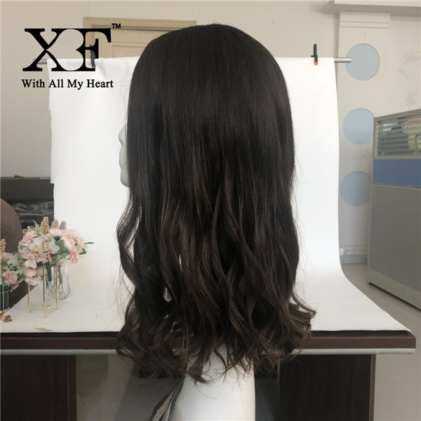 Top grade wholesale remy long Brazilian human hair for skin top jewish wig