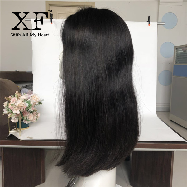 Natural straight human virgin hair kosher wig