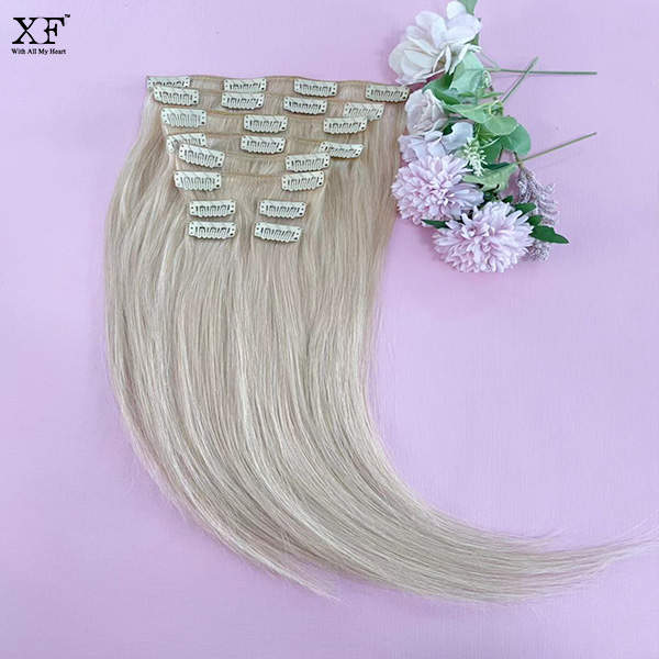 Top Quality gorgeous 100% human hair clip in hair extension