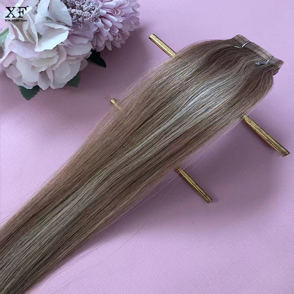 18 Inches LIight Color Straight 100% Human Hair Tape In Hair Extensions