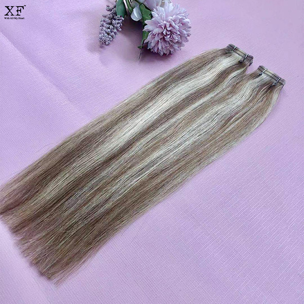 High quality LIight color Straight 100% human hair Tape Hair Extensions