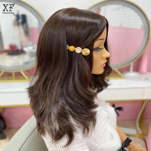 XF Wholesale High Quality Skin Top European Hair Kosher Wigs