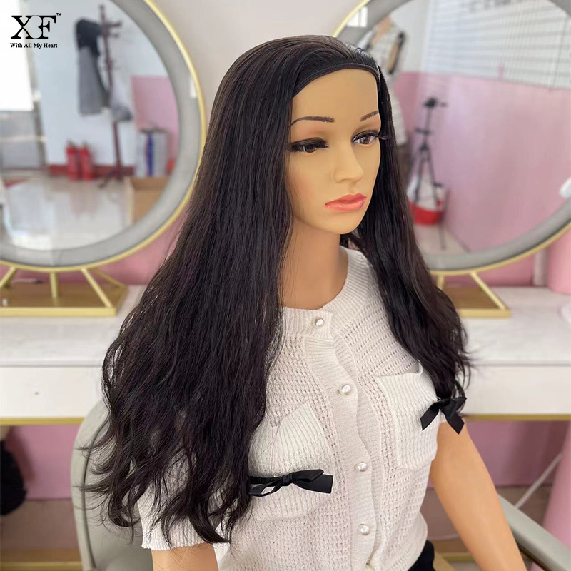 One length unprocessed  virgin human hair bandfall wig