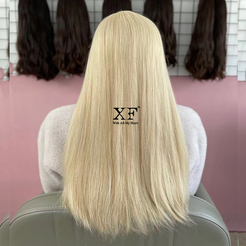 XF platinum blonde100% unprocessed virgin hair lace top wigs