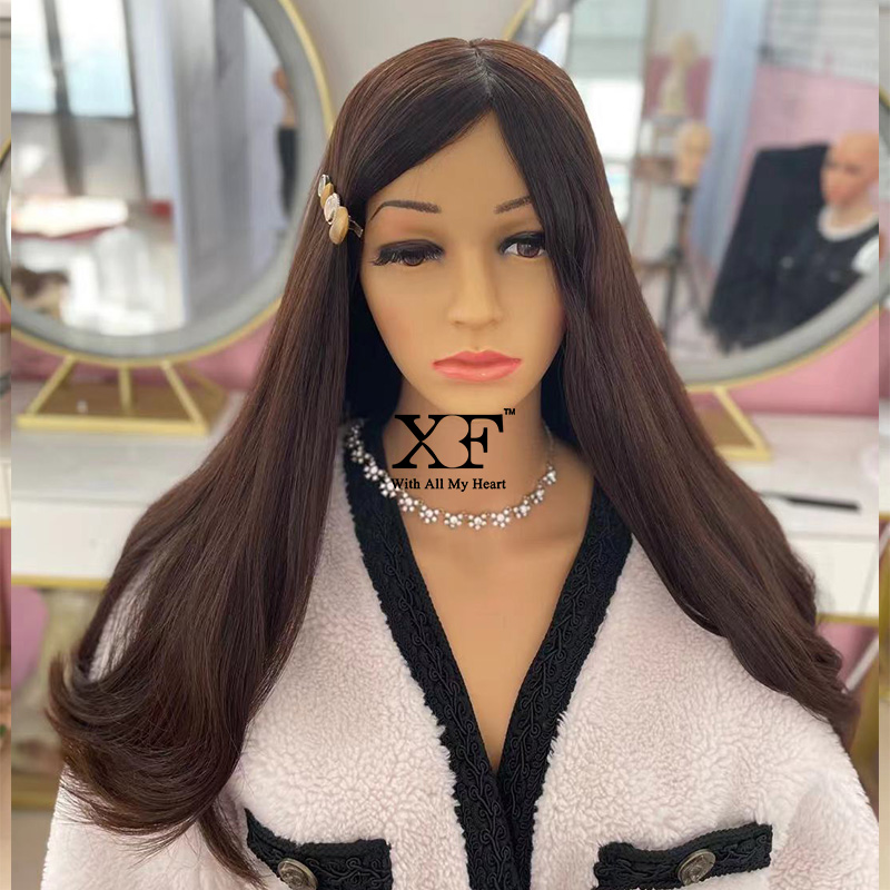 XF In Stock 100% Unprocessed European Human Hair Half Hand Tied Kosher Wigs