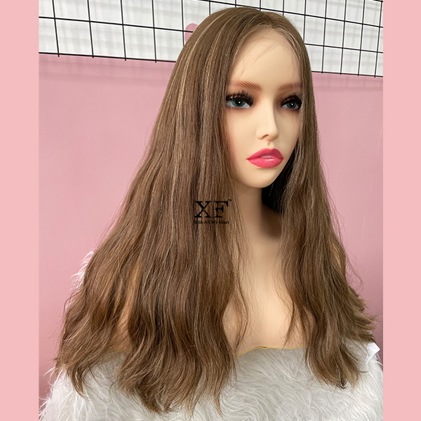 Stunning Color 100% brazilian human hair jewish lace front skin top wigs